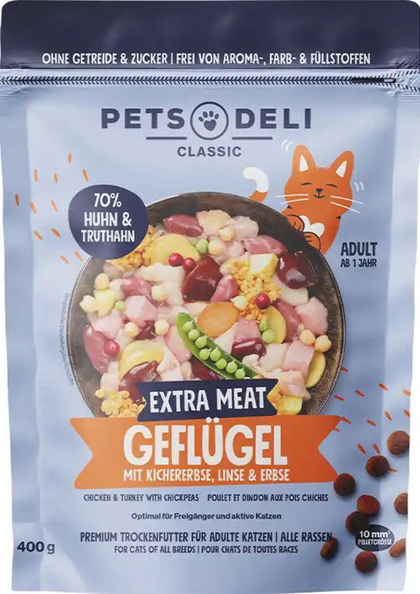 Bild 1 von Pets Deli Trockenfutter Extra Meat Geflügel mit Kichererbsen und Linsen, 400 g