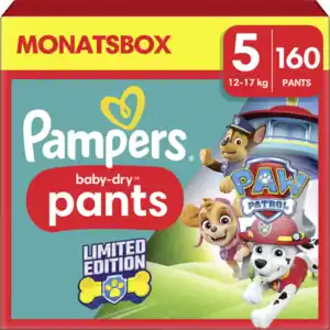 Pampers Baby Dry Nappy Pants Gr. 5 (12-17kg) Monatsbox Paw Patrol