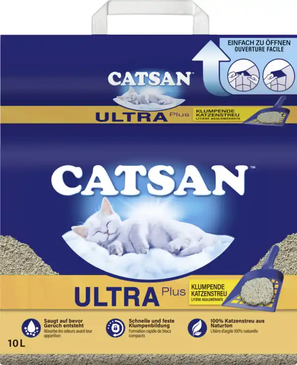 Bild 1 von Catsan ULTRA Plus Klumpendes Katzenstreu, 10 L