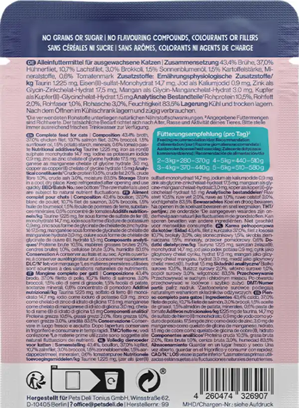 Bild 2 von Pets Deli Nassfutter Saucen Menü Lachs mit Brokkoli, 70 g