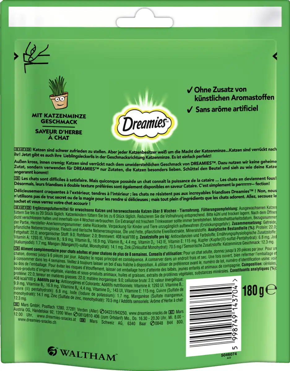 Bild 2 von Dreamies Portionsbeutel Megapack mit Katzenminze Geschmack, 180 g