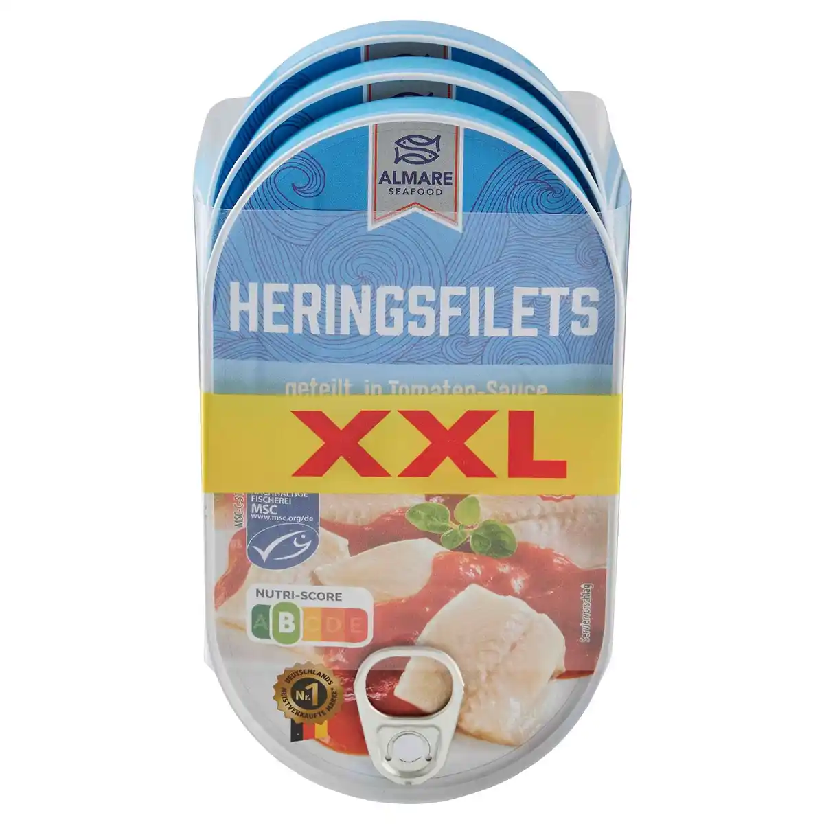 Bild 1 von ALMARE SEAFOOD Heringsfilet geteilt in Tomaten Sauce, XXL-Packung