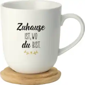 IDEENWELT Tasse mit Untersetzer Zuhause