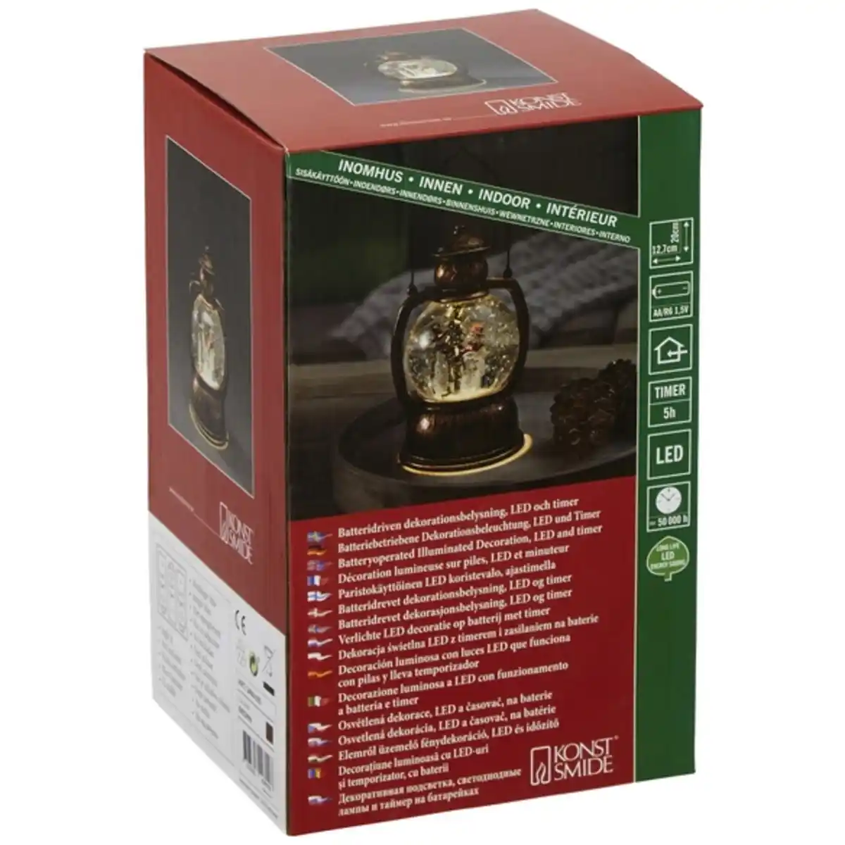 Bild 2 von Konstsmide LED-Kugellaterne, kugelförmig, Höhe: 20 cm, batterie, braun