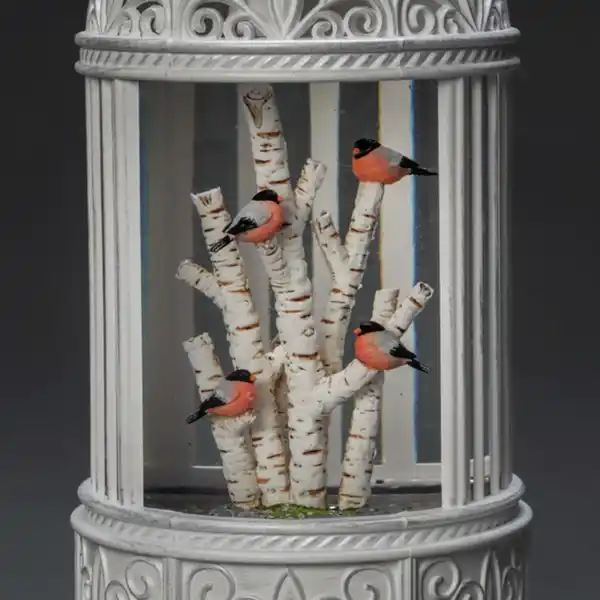 Bild 3 von Konstsmide LED-Wasserlaterne, Gimpel im Baum, ø: 12 cm, Batteriebetrieb/USB-Anschluss, weiß