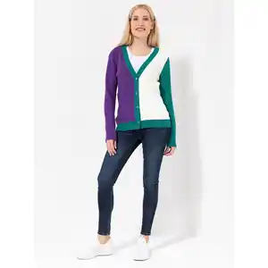 ICONIC by Marina Hoermanseder Cardigan, 1/1 Arm Colorblocking figurumspielend