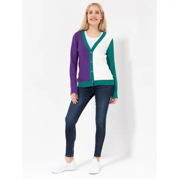 Bild 1 von ICONIC by Marina Hoermanseder Cardigan, 1/1 Arm Colorblocking figurumspielend