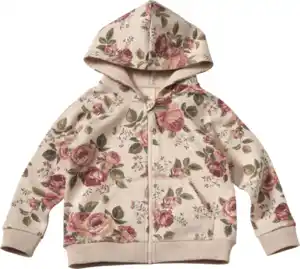 ALANA Sweatjacke mit Rosen-Muster, beige, Gr. 128