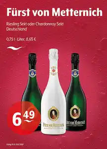 Fürst von Metternich Riesling Sekt oder Chardonnay Sekt Deutschland