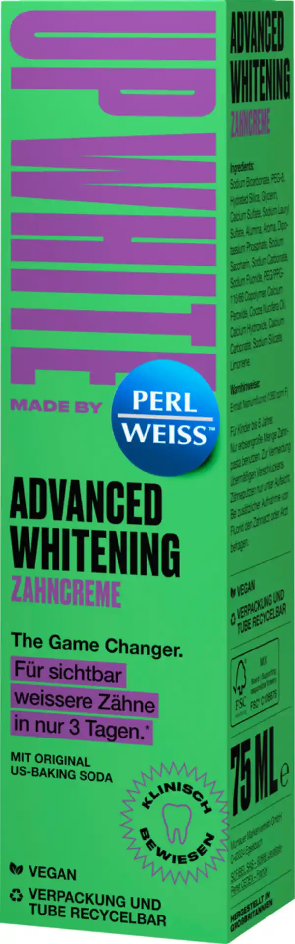 Bild 1 von Perlweiss Zahnpasta Up White Advanced Whitening