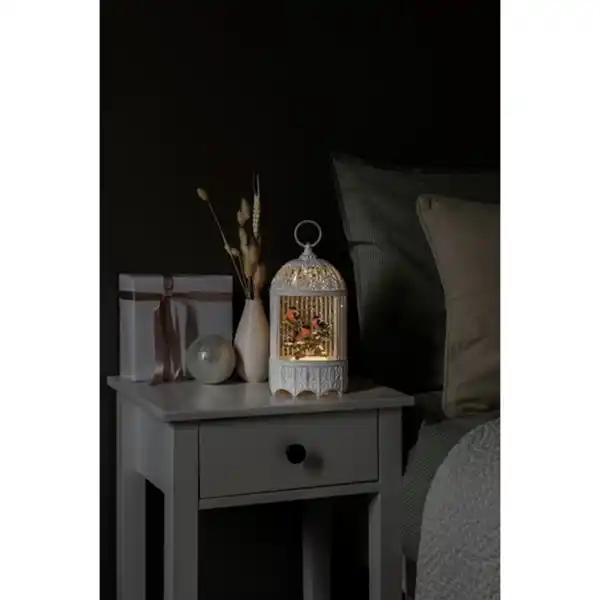 Bild 4 von Konstsmide LED-Wasserlaterne, Gimpel im Baum, ø: 12 cm, Batteriebetrieb/USB-Anschluss, weiß