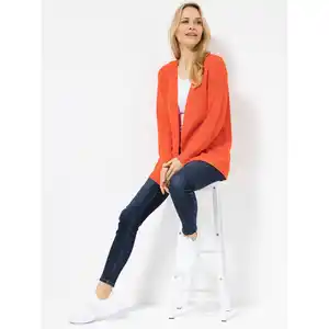 STUDIO UNIQUE® Cardigan offene Front 100% Bio-Baumwolle leger weit