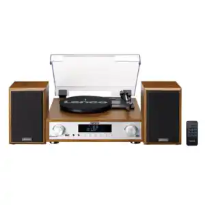 HiFi Stereoanlage mit Plattenspieler, Dab+ und Bluetooth, Mc-160Wd, holzoptik