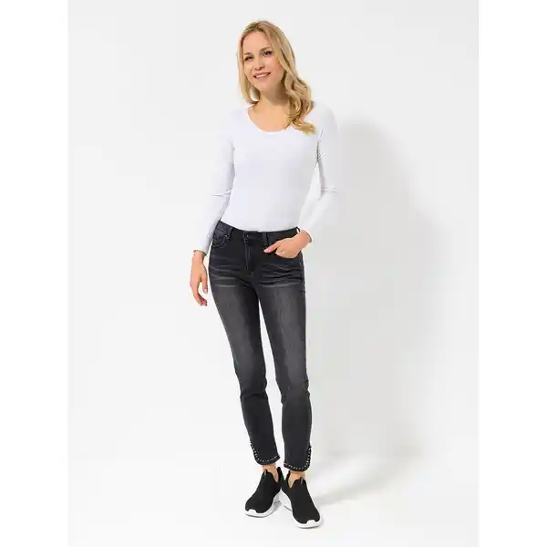 Bild 1 von DINE 'N' DANCE Jeanshose Salsa Strassdetails am Saum 5-Pocket-Style schmales Bein