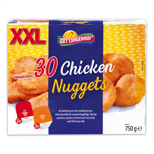 Bild 1 von Gut Langenhof Chicken Nuggets in der Box XXL