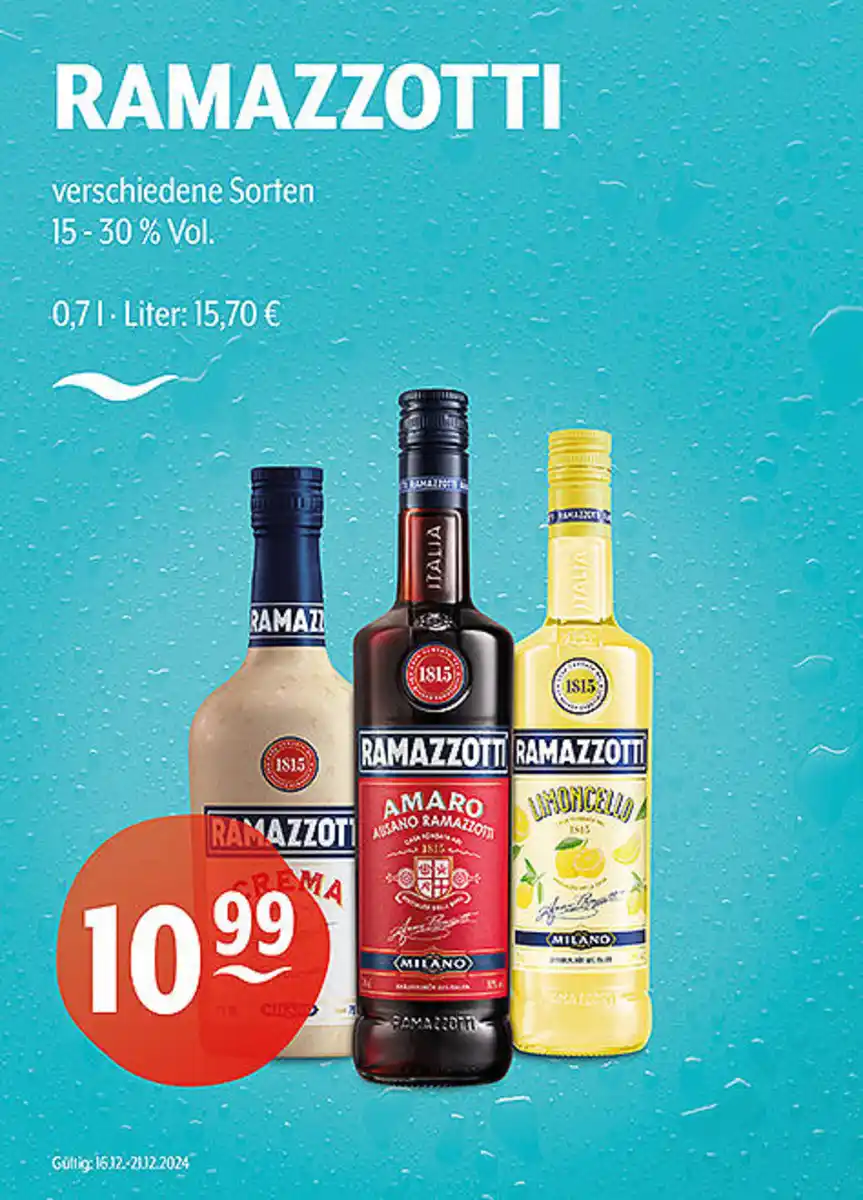 Bild 1 von RAMAZZOTTI verschiedene Sorten 15 - 30 % Vol.