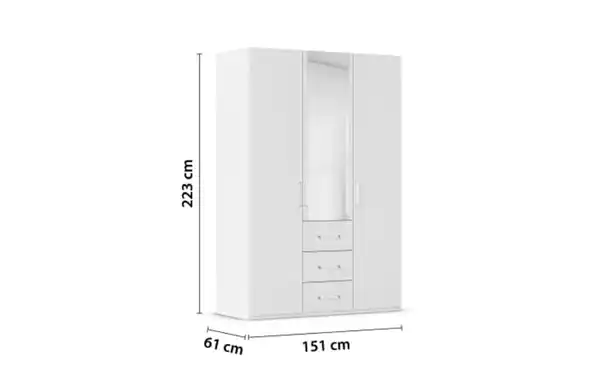Bild 4 von Drehtürenkleiderschrank Cherie, alpinweiß matt, 151 x 223 cm