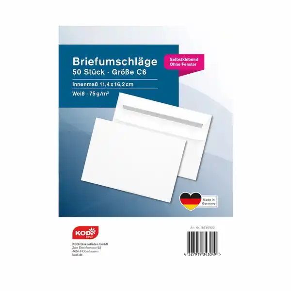 Bild 1 von Briefumschläge 50er C6 sk KODi basic