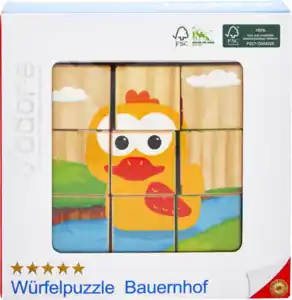 Jadore JADORE BABY WÜRFEL PUZZLE BAUERNHOF HOLZ