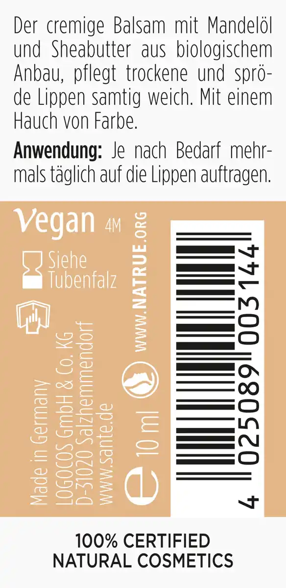 Bild 2 von Sante LIPTASTIC Lip Balm Peach, 10 ml