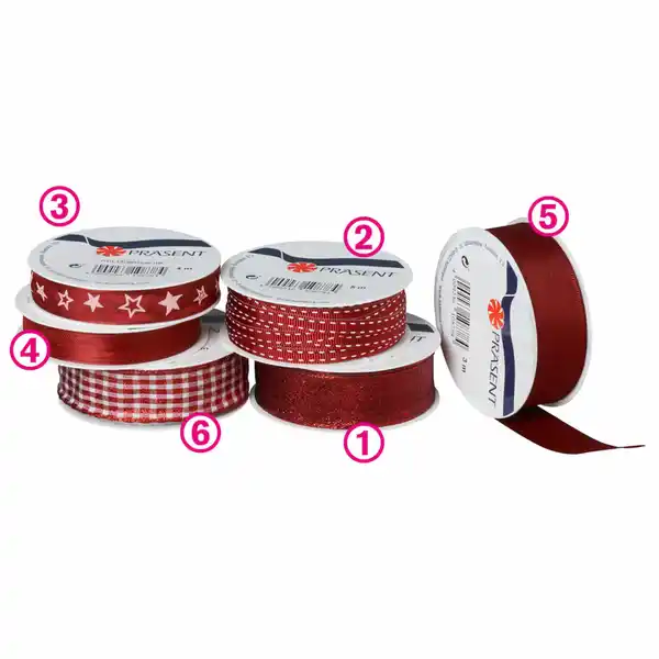 Bild 1 von Schleifenband w-rot 15mm-4m,25mm-3m,7mm-5m