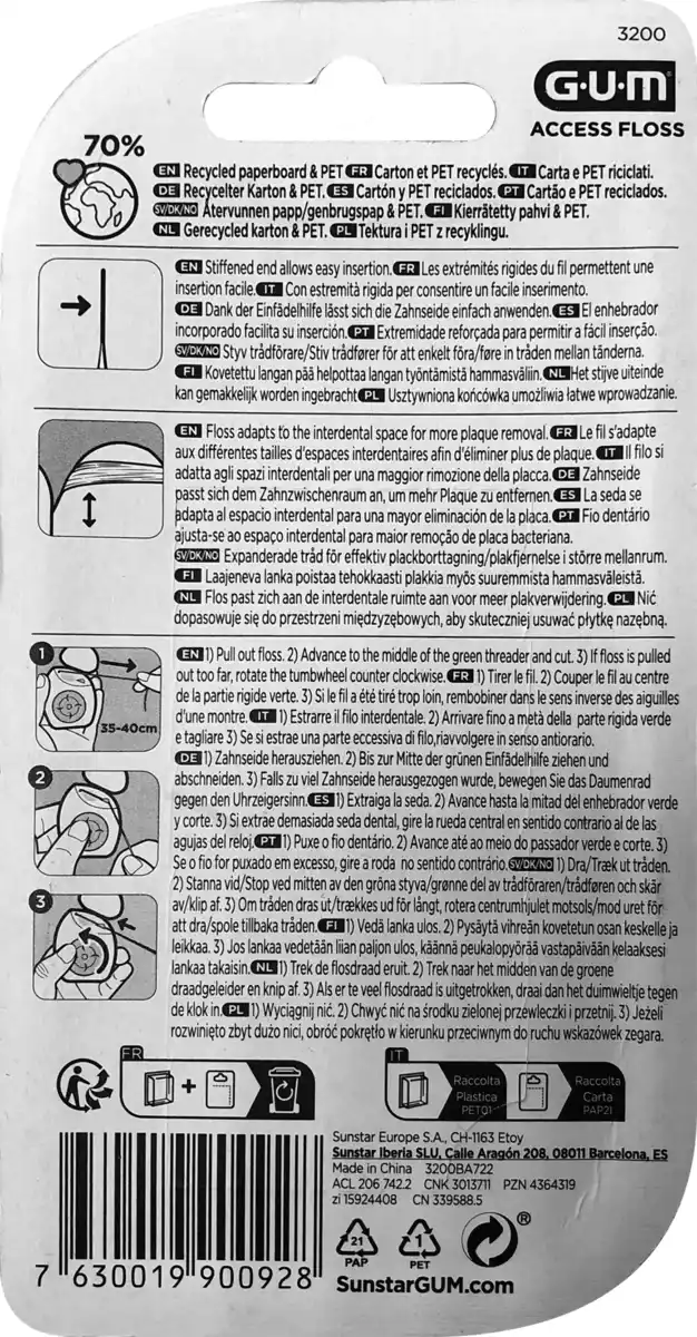Bild 2 von GUM® ACCESS FLOSS Zahnseide mit Einfädelhilfe für 50 Anwendungen