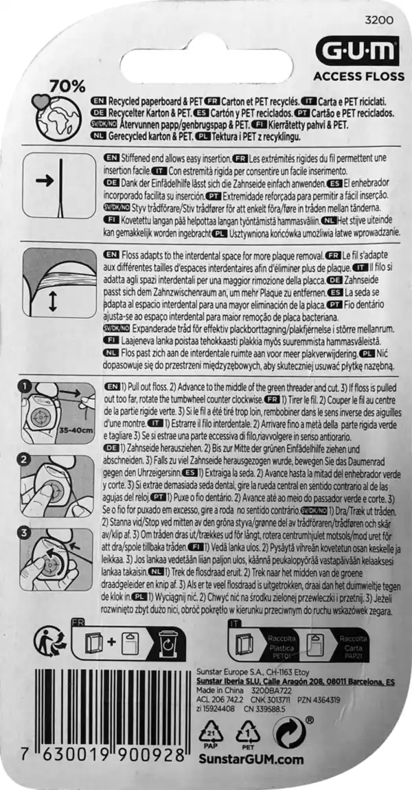 Bild 2 von GUM® ACCESS FLOSS Zahnseide mit Einfädelhilfe für 50 Anwendungen