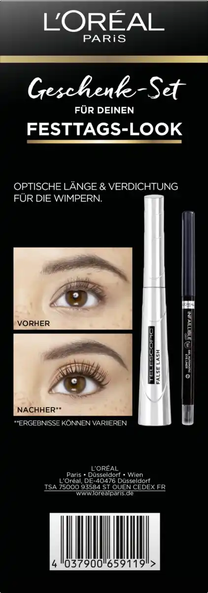 Bild 1 von L’Oréal Paris Telescopic Black Mascara + Gel Automatic Eyeliner Geschenkset