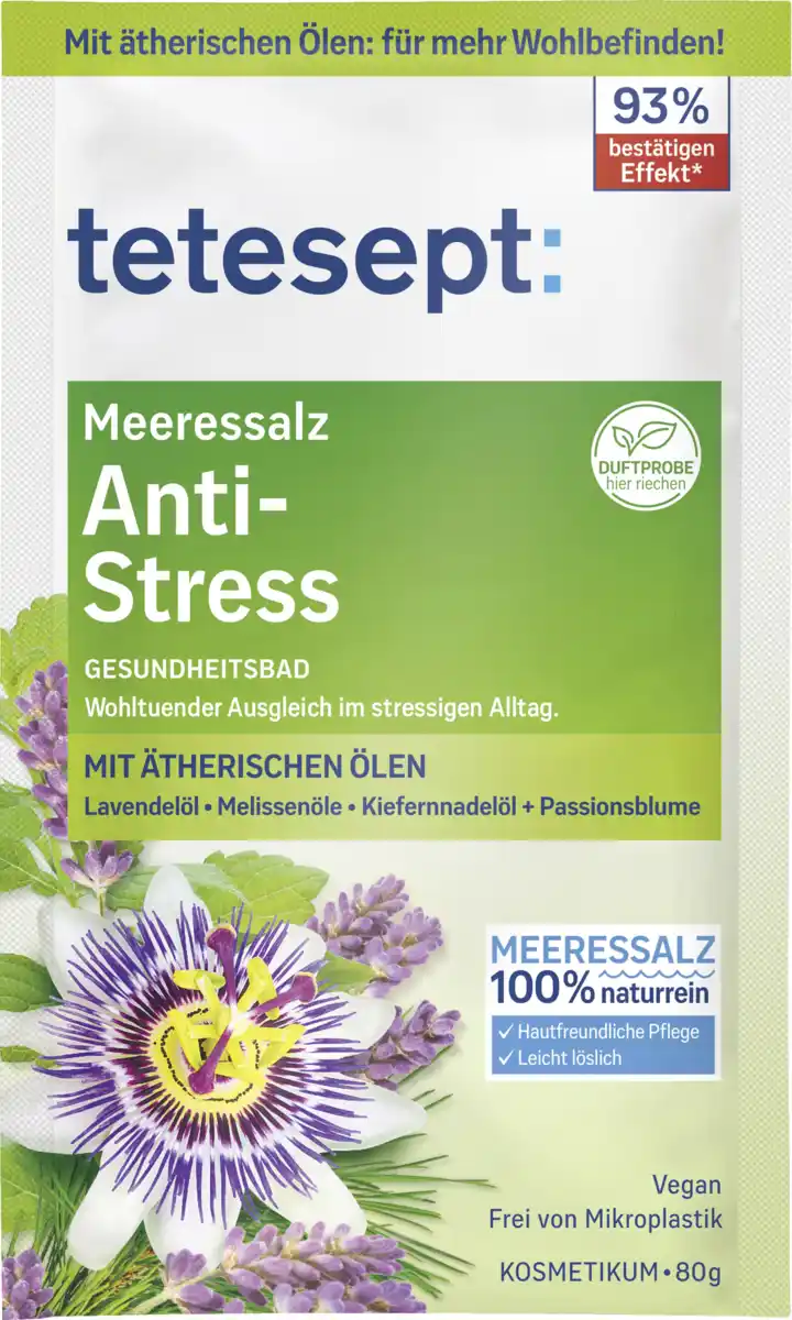 Bild 1 von tetesept Gesundheitsbad Meeressalz Anti-Stress, 80 g