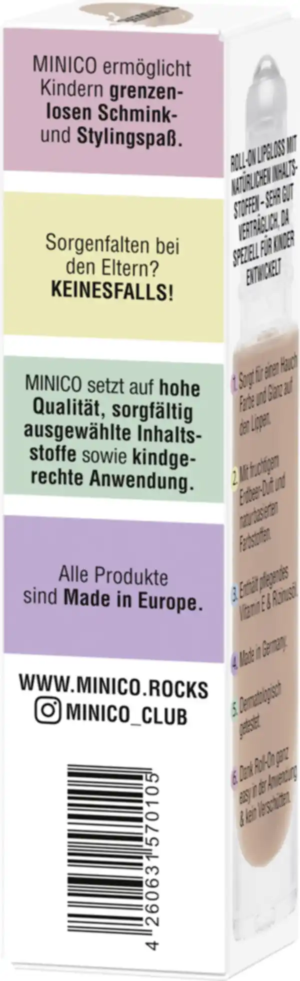 Bild 2 von MINICO Lipgloss Roll-on 03 Erdbeere, 6 ml