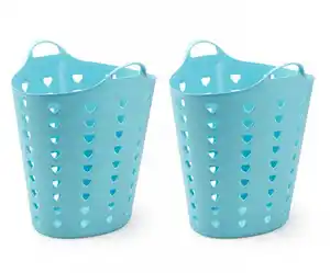 Set: 2 x Kreher Flexibler Tragekorb 65 Liter (Blau)