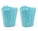 Bild 1 von Set: 2 x Kreher Flexibler Tragekorb 65 Liter (Blau)