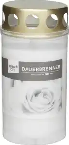 Rubin Licht Dauerbrenner mit Deckel weiss