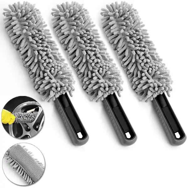 Bild 3 von monzana® Felgen-Reinigungsbürste 3er-Set Grau Microfaser 34cm