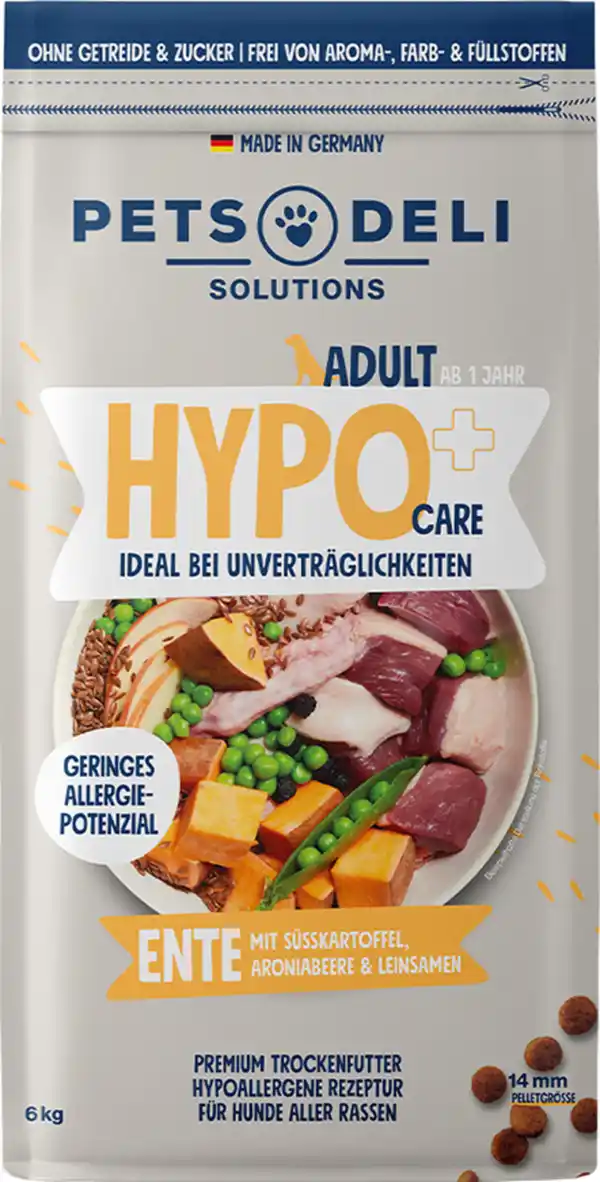 Bild 1 von Pets Deli Trockenfutter Hypocare Ente mit Süßkartoffel, Aroniabeere & Leinsamen, 6 kg