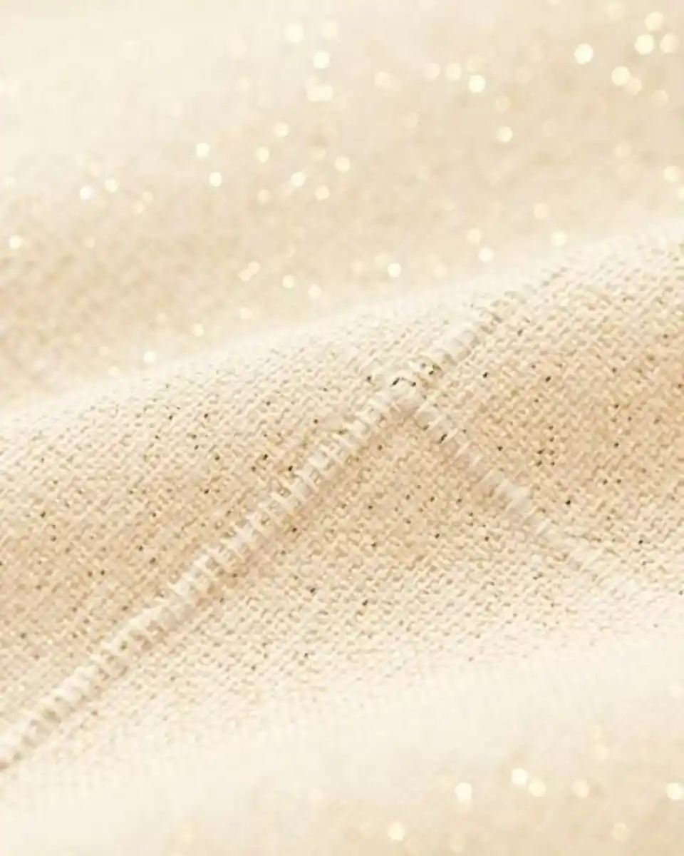 Bild 2 von Tischdecke 140 × 240 cm Baumwolle Sandfarben mit Glitzer kariert