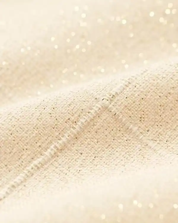 Bild 2 von Tischdecke 140 × 240 cm Baumwolle Sandfarben mit Glitzer kariert