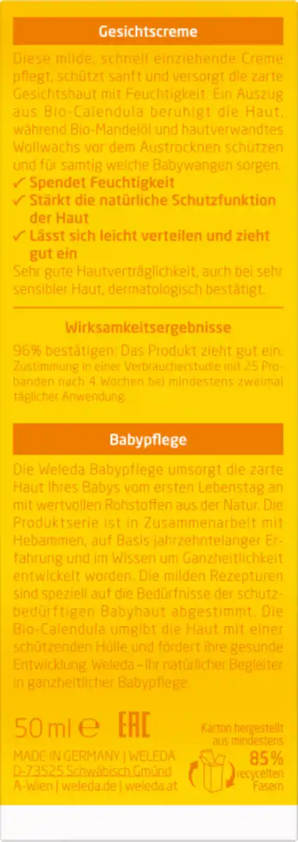 Bild 2 von Weleda baby Calendula Gesichtscreme, 50 ml