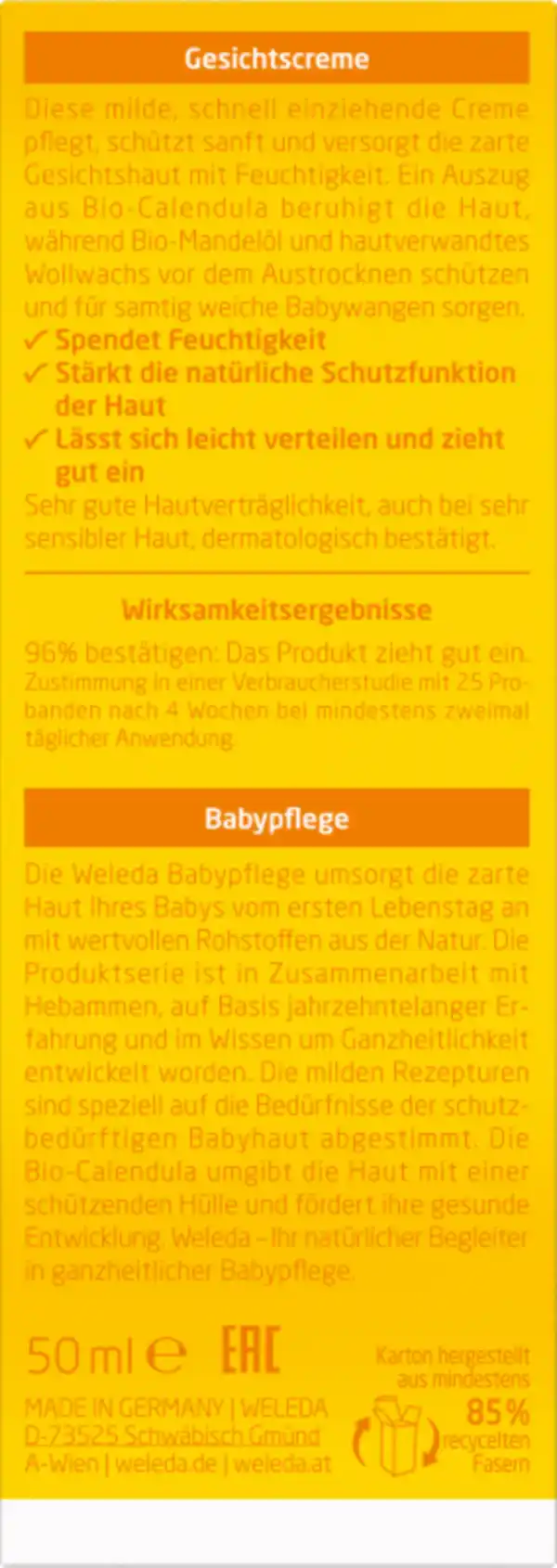 Bild 2 von Weleda baby Calendula Gesichtscreme, 50 ml