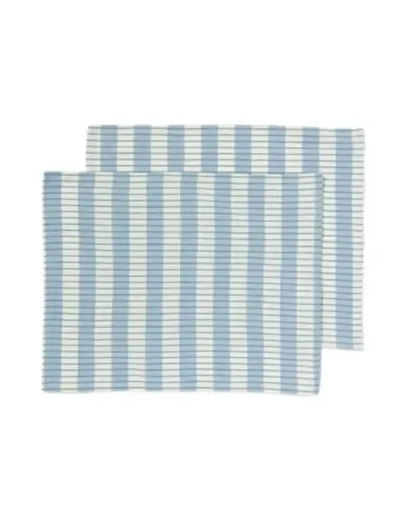 Bild 1 von Tischsets Baumwolle 35 × 45 Blau mit Streifen – 2 Stück