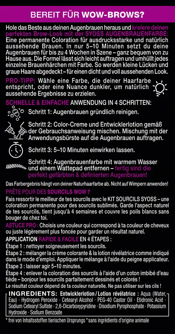 Bild 4 von Syoss Augenbrauen Kit Hellbraun 5-1, 17 ml