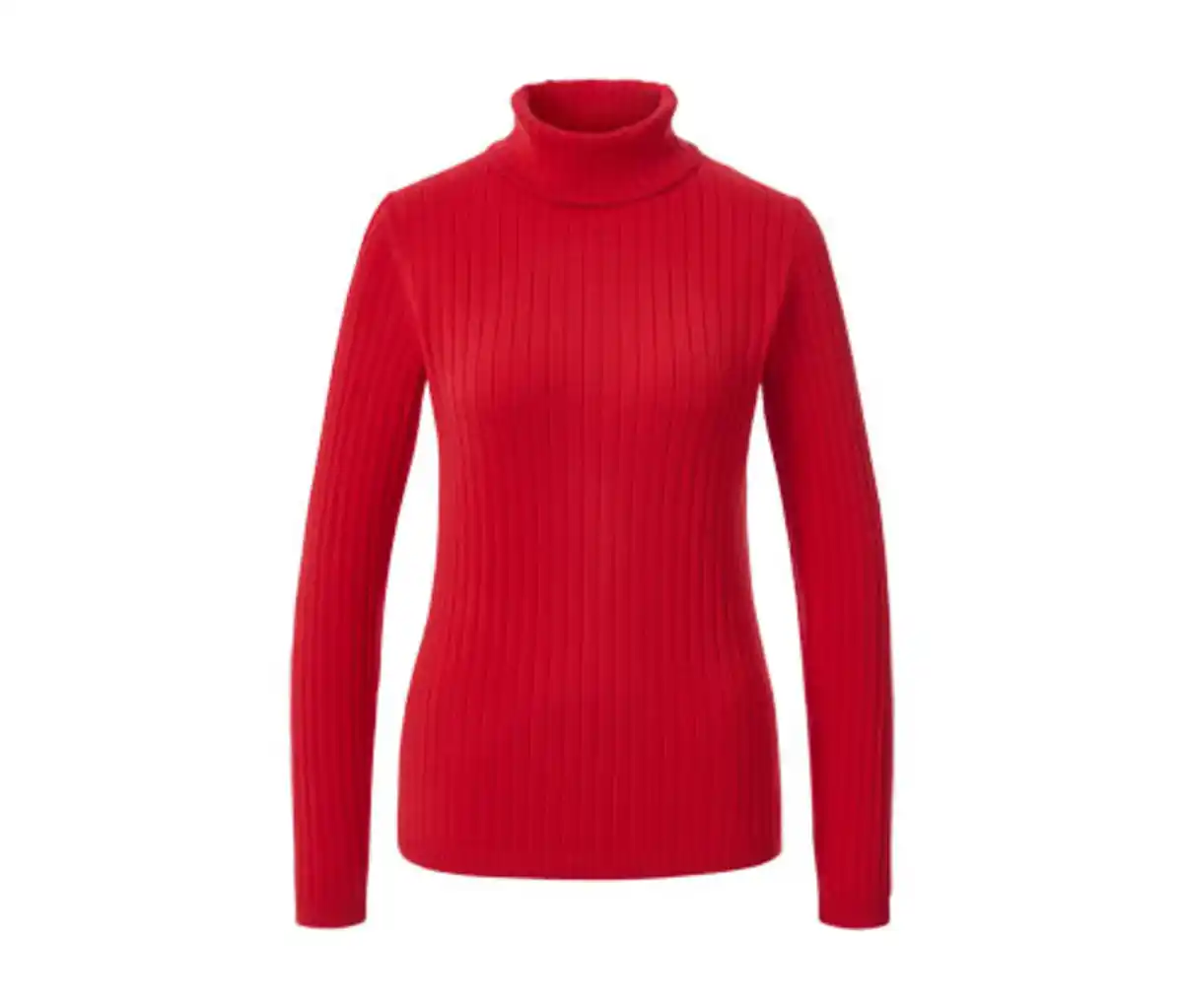 Bild 1 von Gerippter Rollkragenpullover, rot
