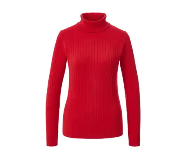 Bild 1 von Gerippter Rollkragenpullover, rot