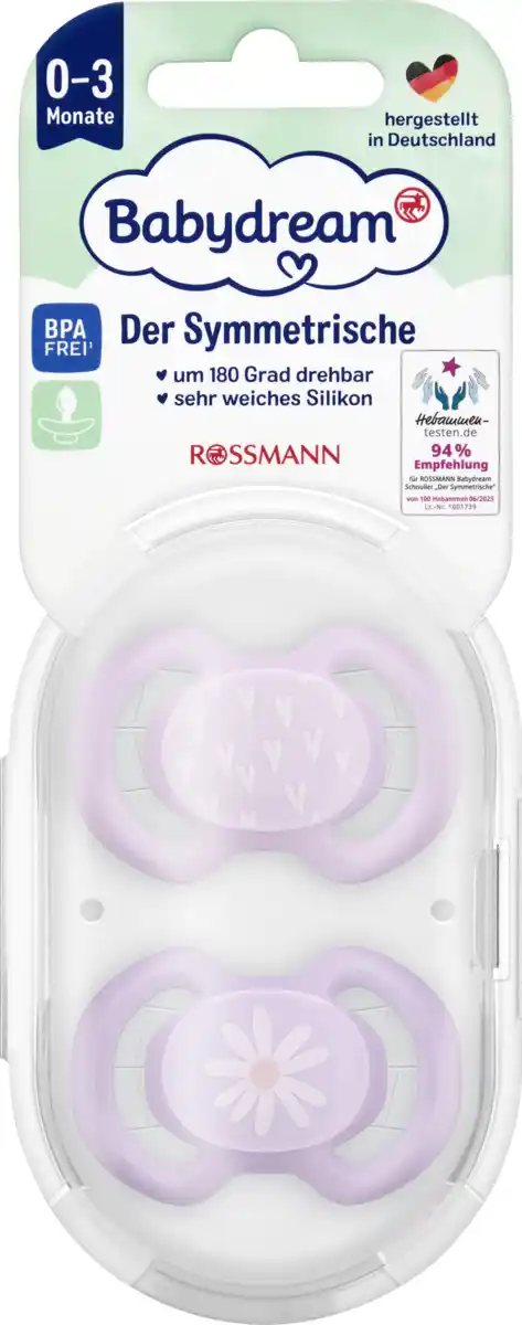 Bild 1 von Babydream Beruhigungssauger Der Symmetrische Herzen & Blume 0-3 Monate
