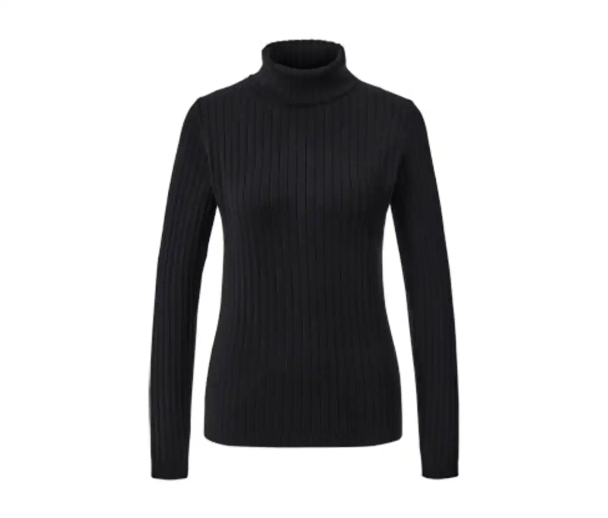 Bild 1 von Gerippter Rollkragenpullover, schwarz