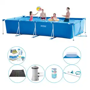 Intex Frame Pool Rechteckig 450x220x84 cm - 7-teilig - Swimmingpool-Paket