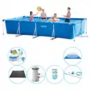 Bild 1 von Intex Frame Pool Rechteckig 450x220x84 cm - 7-teilig - Swimmingpool-Paket