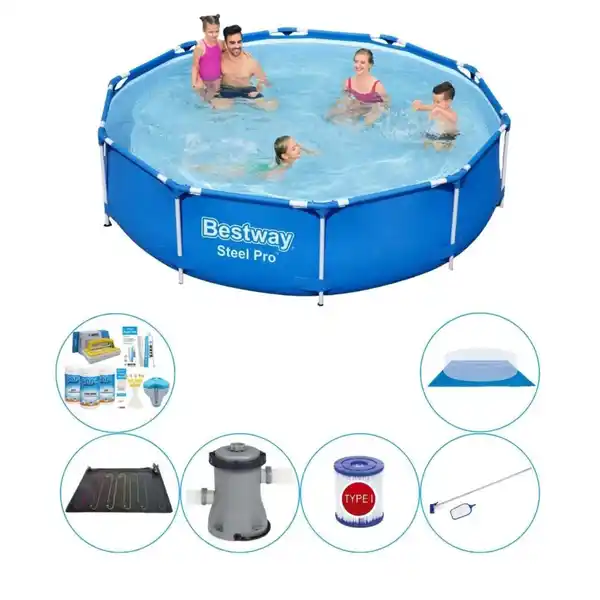 Bild 1 von Schwimmbadpaket - Bestway Steel Pro 305x76 cm Rund