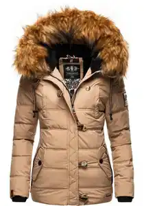 Navahoo Winterjacke Zoja stylische Steppjacke mit Kunstpelz Kapuze