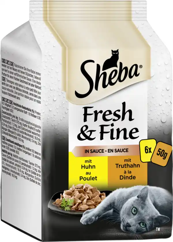 Bild 1 von Sheba Fresh & Fine in Sauce mit Huhn und Truthahn Multipack, 300 g